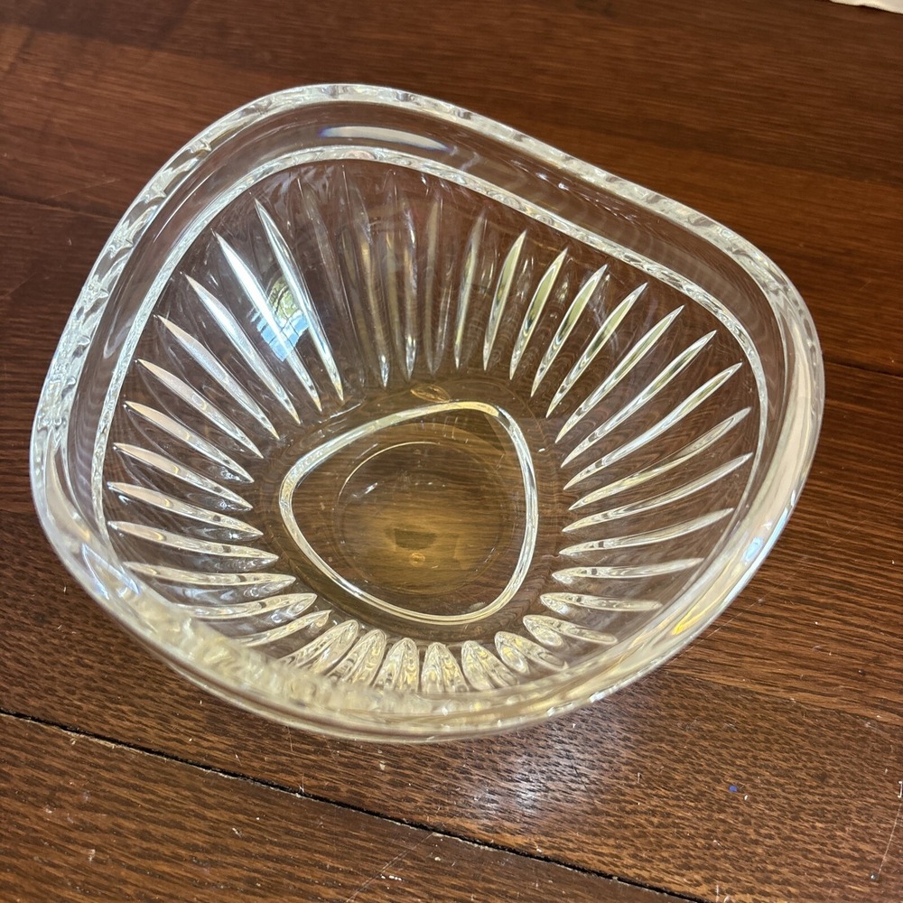 VTG MIKASA 5.75" Triangular Bowl - Candy Dish - Lead Crystal - Elegant Holidays